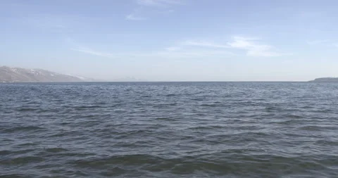 Lake Sevan Armenia wide establishing shot 4K Stock Footage 326632435