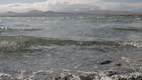 Lake Sevan in Armenia windy autumn season Stock Photos