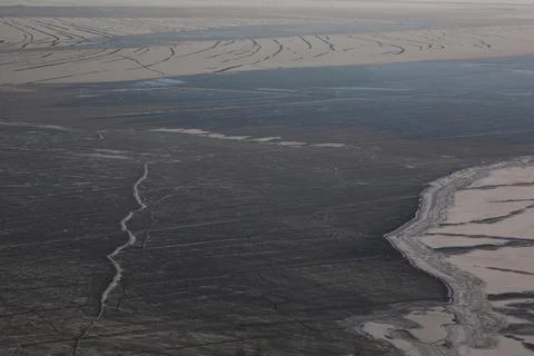 Lake Sevan covered with ice Foto stock