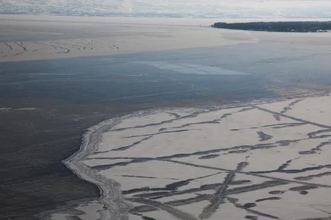 Lake Sevan covered with ice 写真素材