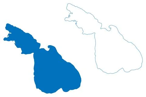 Lake Sevan (Republic of Armenia) map vector illustration, scribble sketch Sev Stock Illustration