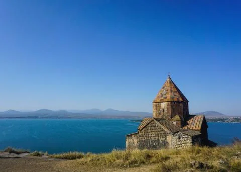 Lake Sevan Sevanavank Church Scenery Stock Photos