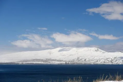 Lake Sevan in winter Lake Sevan in winter, Armenia Copyright: xZoonar.com/... Stock Photos