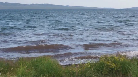 Lake Shira Waves 02 Stock Footage 32186731
