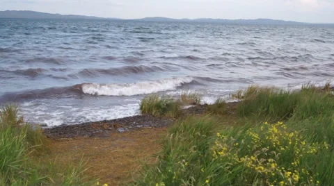 Lake Shira Waves 03 Stock Footage 32187361