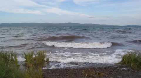 Lake Shira Waves 06 Video stock 32189926