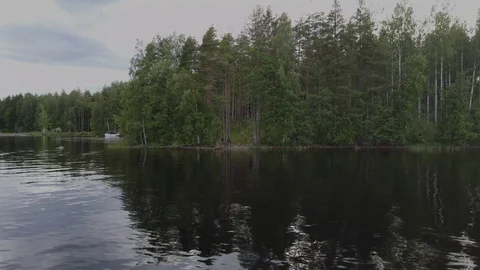 Lake shore on cloudy day Stock-Footage 112144373