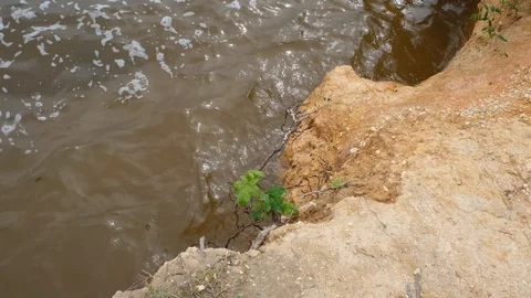 Lake Shore Erosion Stock Footage 108130705
