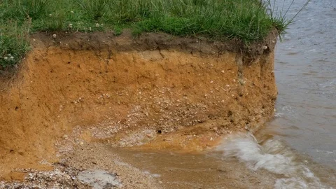 Lake Shore Erosion Stock Footage 108130741