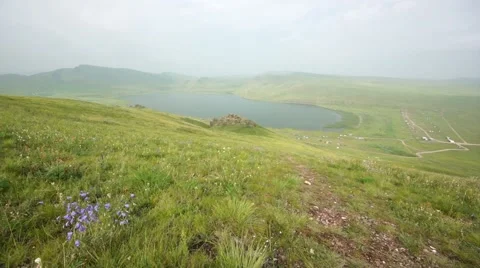 Lake Shunet view in cloudy day Stock Footage 65444633