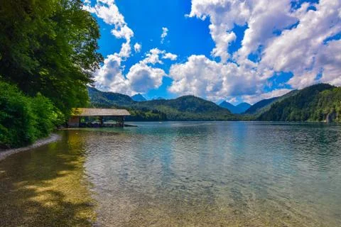 Lake side jetty Foto stock