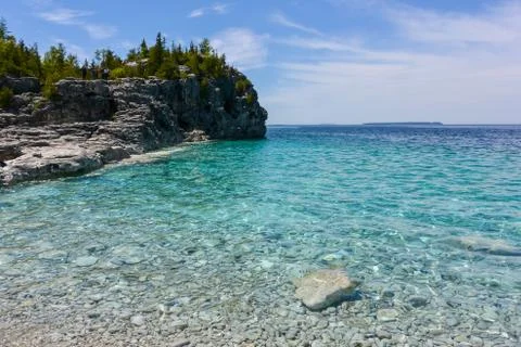 Lake side view during the summer Stock Photos