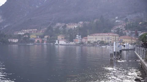 Lake side view of small town in Como. Stock Footage 65168452