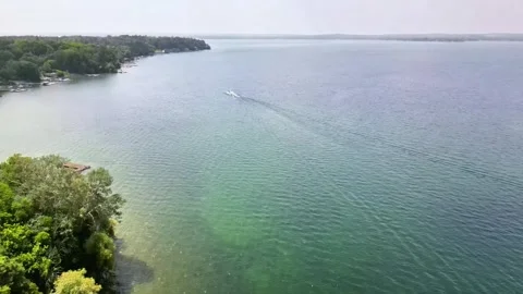 Lake Simcoe from drone Video stock 313506486