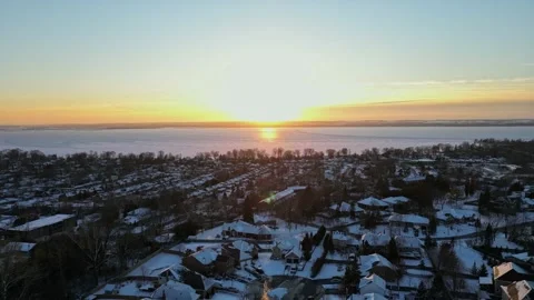 Lake simcoe sunset winter time  en sec cooks bay new market lake simcoe Stock Footage 230121862