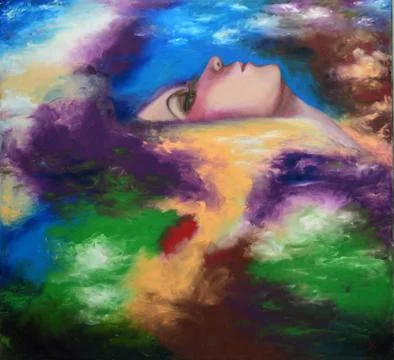 Lake in the Sky Stock Illustration