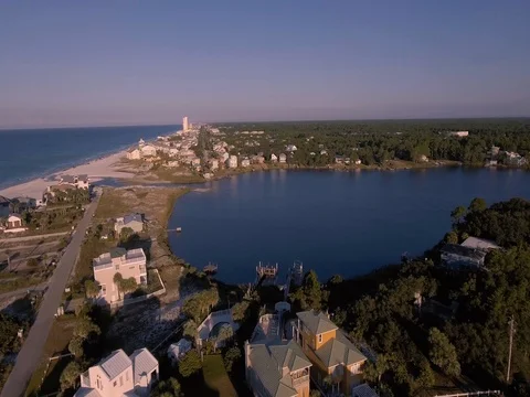 Lake slose to the Ocean Stock Footage 70852006