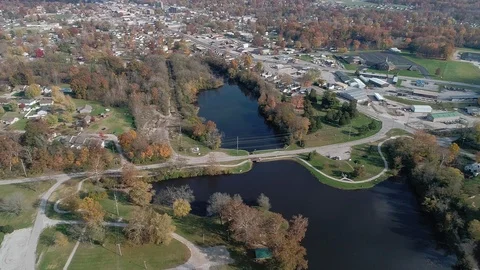 Lake in a Small Town Video stock 97804025