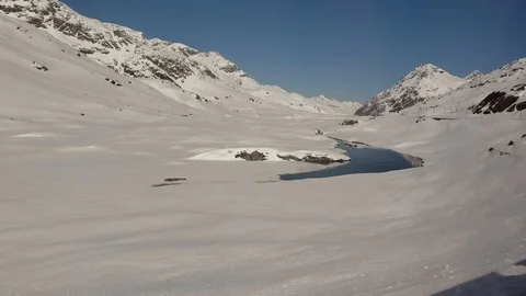 Lake in snow Stock Footage 122343035