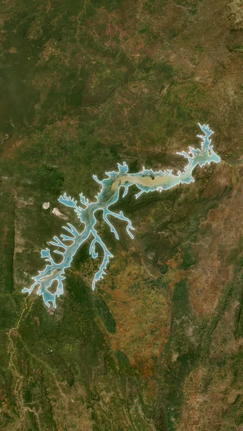 Lake Sobradinho Map With Loop  Animation In Vertical Stock Footage 334084934