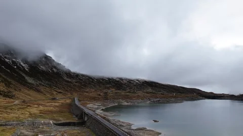 Lake at Splügen Pass, Alps Video stock 320406278