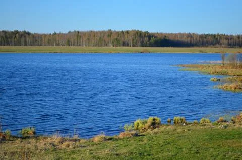 Lake in spring in may Stock Photos