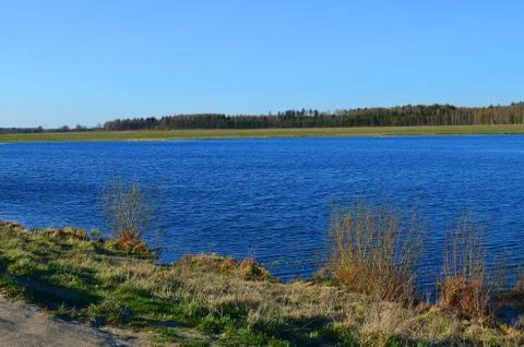 Lake in spring in may Stock Photos
