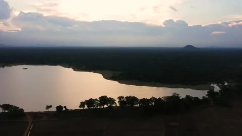 Lake in Sri Lanka during sunset. Stock Footage 201039248
