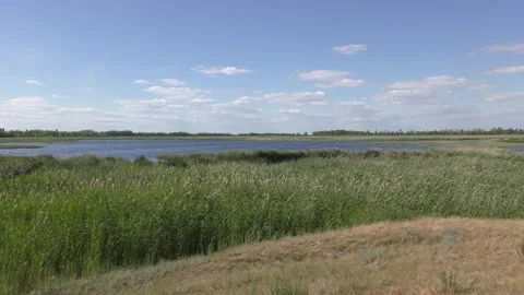 Lake in the steppe 1 Stock Footage 133185606