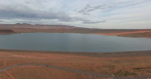 Lake at sunet drone 4k Stock Footage 89157705