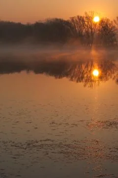 Lake with sunlight Stock Photos