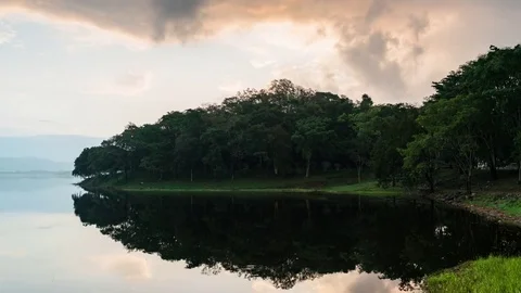 Lake at sunrise. Stock Footage 82218535