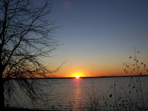 Lake sunset 2 Stock Photos