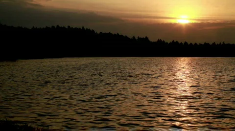Lake sunset 575 Stock Footage 775737
