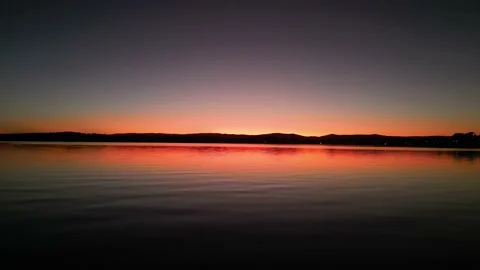 Lake sunset flyover Stock Footage 209864282