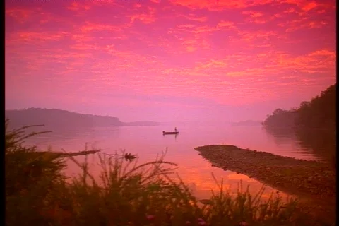 Lake at sunset Stock Footage 474690