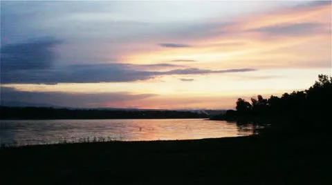Lake Sunset 库存影片 12091657