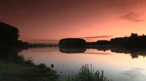 Lake at Sunset Stock-Footage 12661481