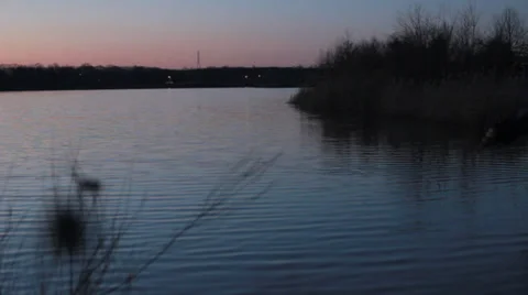 Lake sunset Stock Footage 39589193