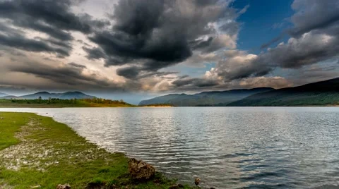 Lake at sunset Stockbeeldmateriaal 41796441