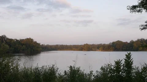 Lake at Sunset Stock Footage 43283772