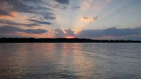 Lake at Sunset Stock Footage 111779330