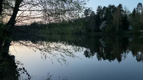 Lake at sunset Stock Footage 274409670