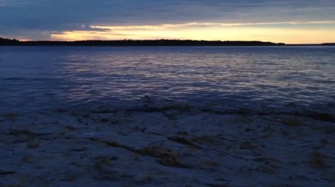 Lake Sunset Hyperlapse Stock Footage 41342594
