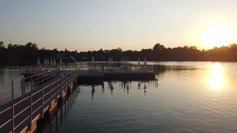 Lake sunset, Italy Stock Footage 113205016