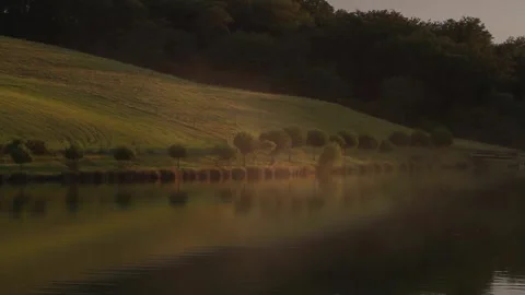 Lake sunset mountains Stock Footage 139689851