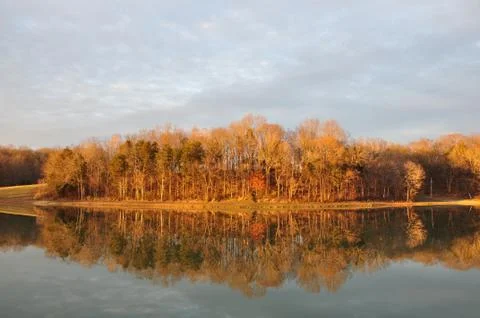 Lake At Sunset Stock Photos