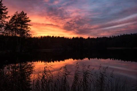 Lake sunset Foto stock