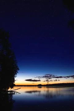 Lake at sunset Stock Photos