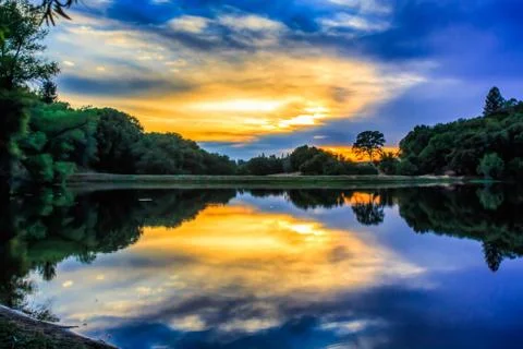 Lake Sunset Stock Photos